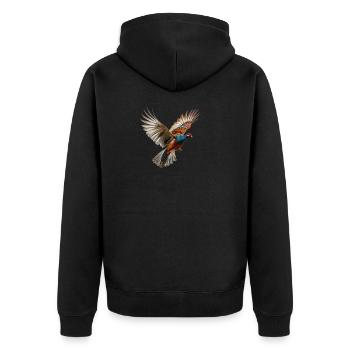 Pheasant Gift Bird Nature Animal Partridge Quail - Unisex Premium Organic Zip Hoodie - black - Back - Nico (187cm)