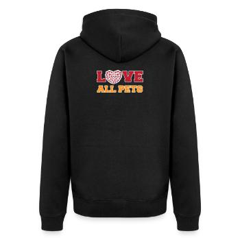 I Love Pets Statement Heart Animals Pet - Unisex Premium Organic Zip Hoodie - black - Back - Nico (187cm)