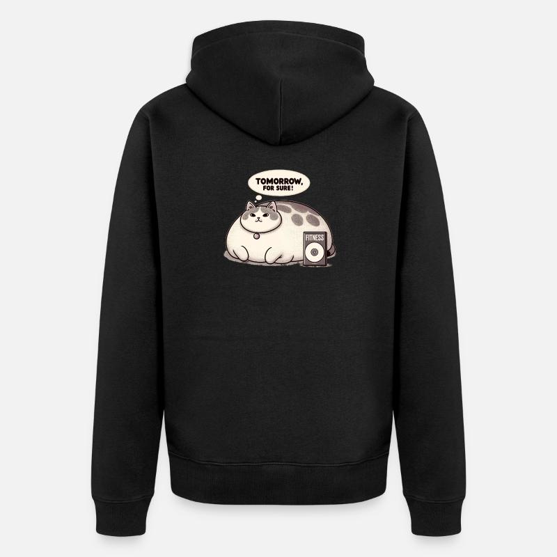 Fitness grouch chat - Veste à capuche bio Premium Unisexe - noir