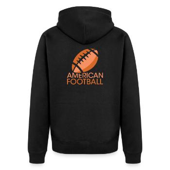 American Football Symbol Logo Fan Friends Evening - Unisex Premium Organic Zip Hoodie - black - Back - Nico (187cm)