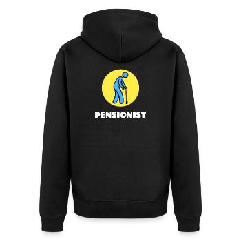 retirement senior saying retirement freedom - Unisex Premium Organic Zip Hoodie - black - Back - Nico (187cm)