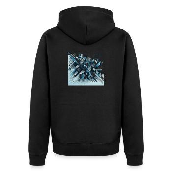 Season's Greetings - Unisex Premium Bio Zip Hoodie - Schwarz - Hinten - Nico (187cm)