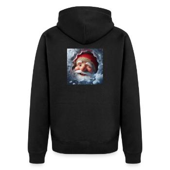 Diablotin regardant à travers la glace en riant - Veste à capuche bio Premium Unisexe - noir - Dos - Nico (187cm)