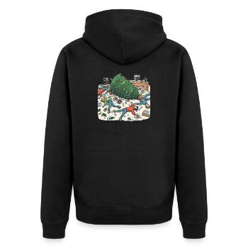 Exuberant Christmas tree party - Unisex Premium Organic Zip Hoodie - black - Back - Nico (187cm)