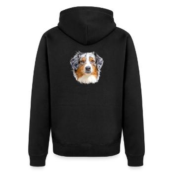 Australian Shepherd - Unisex Premium Organic Zip Hoodie - black - Back - Nico (187cm)