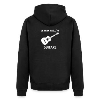 Je peux pas j ai Guitare - Veste à capuche bio Premium Unisexe - noir - Dos - Nico (187cm)
