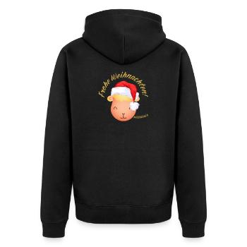 Joyeux Noël Noël mouton agneau or - Veste à capuche bio Premium Unisexe - noir - Dos - Nico (187cm)