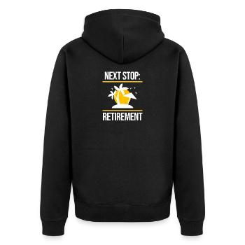 Déclaration de retraite Pensionné Senior - Veste à capuche bio Premium Unisexe - noir - Dos - Nico (187cm)