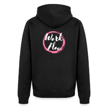 Work Flow Productivity Focus Motivation Shirt - Unisex Premium Organic Zip Hoodie - black - Back - Nico (187cm)