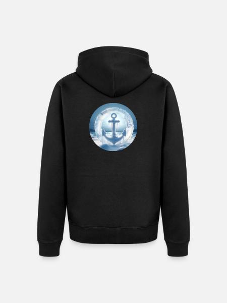 Anchor Ice Snow Frozen - Unisex Premium Organic Zip Hoodie - black