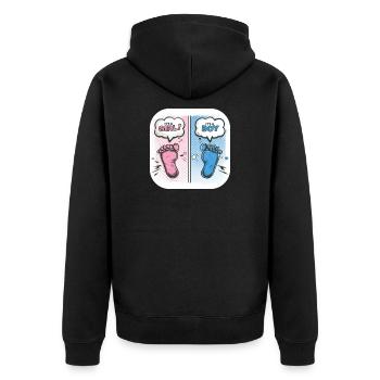 Füße Geschlecht Baby Junge oder Mädchen - Unisex Premium Bio Zip Hoodie - Schwarz - Hinten - Nico (187cm)