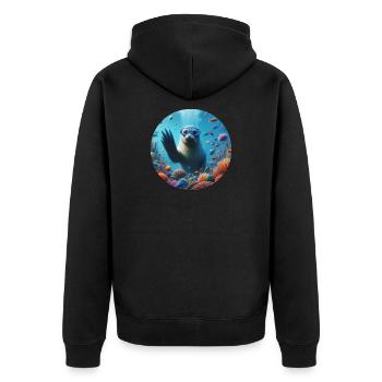 Naviguez dans la mer avec des lunettes de plongée - Veste à capuche bio Premium Unisexe - noir - Dos - Nico (187cm)
