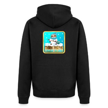 PELLETER LA NEIGE - MERCI PARESSEUX - Veste à capuche bio Premium Unisexe - noir - Dos - Nico (187cm)
