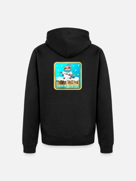 SCHNEE SCHAUFELN - DANKE FAULTIER - Unisex Premium Bio Zip Hoodie - Schwarz