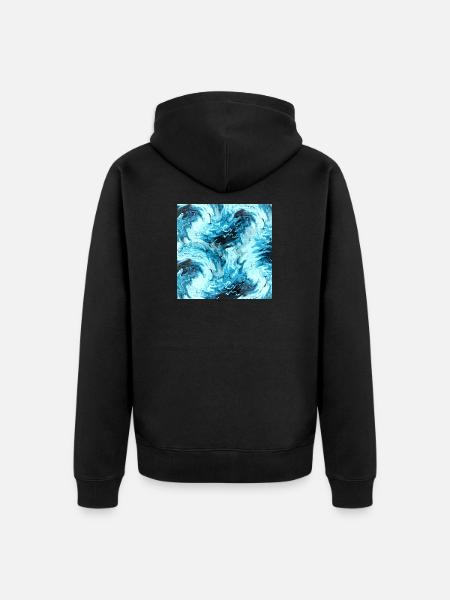 Eau Maritime Marbre Design - Veste à capuche bio Premium Unisexe - noir