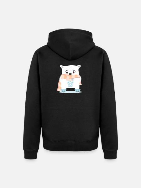 WINTER ANIMALS POLAR BEARS - Unisex Premium Organic Zip Hoodie - black