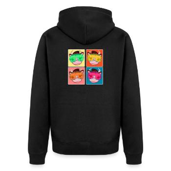 SKIING FAMILIES - WITERFERIEN SKI COWS - Unisex Premium Organic Zip Hoodie - black - Back - Nico (187cm)