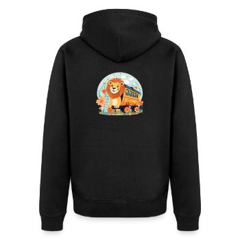 Lion Rides Railroad Lion’s Head Lions - Veste à capuche bio Premium Unisexe - noir - Dos - Nico (187cm)