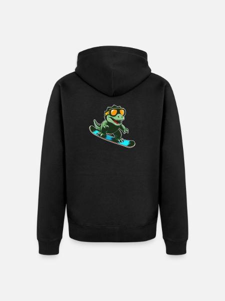 T-Rex Snowboarding - Unisex Premium Organic Zip Hoodie - black