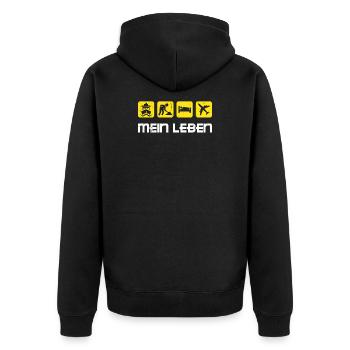 Arbeiter Geld Verdienen Job Arbeit Statement - Unisex Premium Bio Zip Hoodie - Schwarz - Hinten - Nico (187cm)