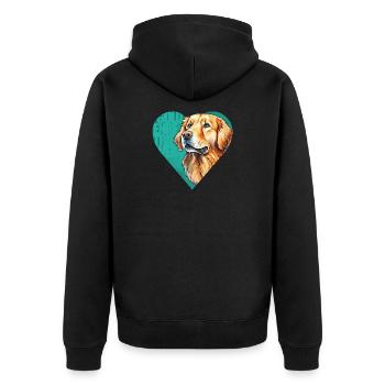 Golden Retriever Portrait - Veste à capuche bio Premium Unisexe - noir - Dos - Nico (187cm)
