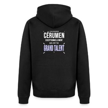 Otologiste oreilles cérumen cadeau drôle - Veste à capuche bio Premium Unisexe - noir - Dos - Nico (187cm)