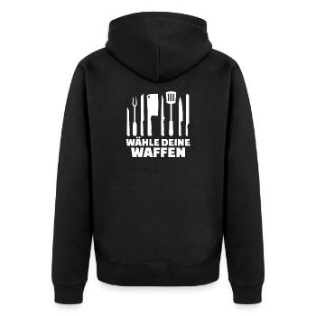 Karriere Chef Job Beruf Vorgesetzter Statement - Unisex Premium Bio Zip Hoodie - Schwarz - Hinten - Nico (187cm)