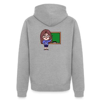 Enseignant, Carrière, Succès, Profession, Emploi, Superviseur - Veste à capuche bio Premium Unisexe - gris chiné - Dos - Nico (187cm)