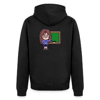 Lehrer Karriere Erfolg Beruf Job Vorgesetzter - Unisex Premium Bio Zip Hoodie - Schwarz - Hinten - Nico (187cm)
