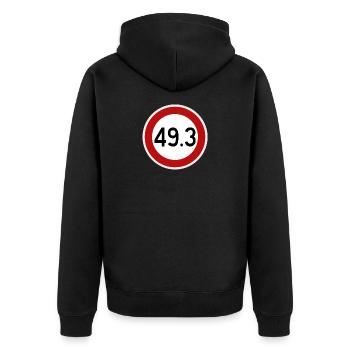 Panneau 49.3 - Gouvernement - Veste à capuche bio Premium Unisexe - noir - Dos - Nico (187cm)