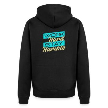 Employee Job Work Career Worker Profession - Unisex Premium Organic Zip Hoodie - black - Back - Nico (187cm)