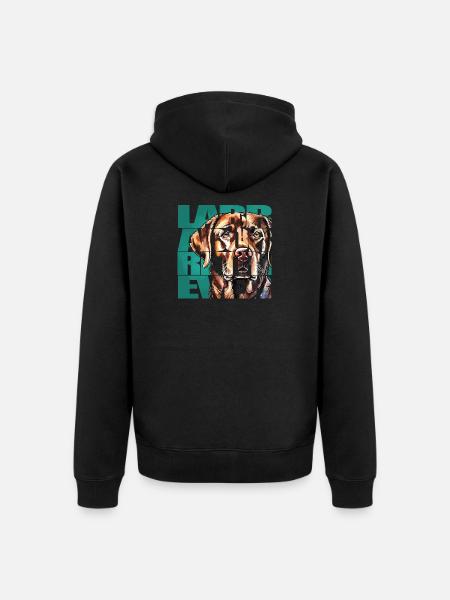 Labrador Retriever Portrait - Unisex Premium Organic Zip Hoodie - black