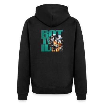 Rottweiler Portrait - Veste à capuche bio Premium Unisexe - noir - Dos - Nico (187cm)