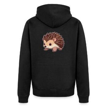 Mignon animal hérisson - Veste à capuche bio Premium Unisexe - noir - Dos - Nico (187cm)