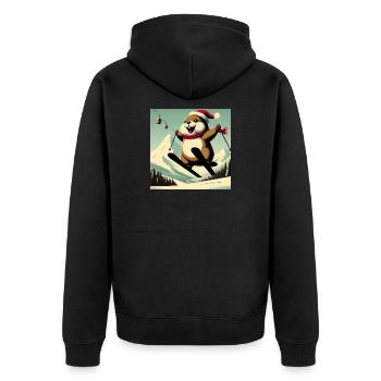 Marmotte Ski Affiche Vintage - Veste à capuche bio Premium Unisexe - noir - Dos - Nico (187cm)