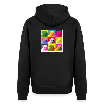 A bulldog - Unisex Premium Organic Zip Hoodie - black - Back - Nico (187cm)