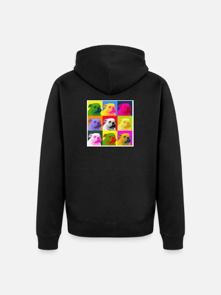 A bulldog - Unisex Premium Organic Zip Hoodie - black