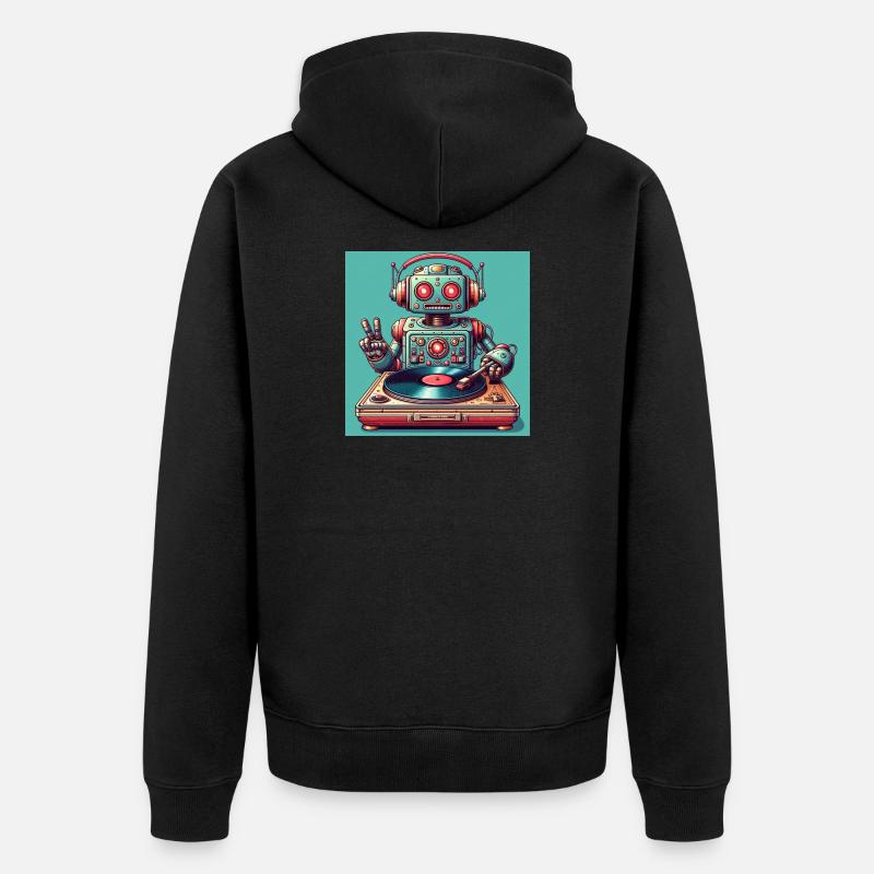 Platine vinyle robotisée - Veste à capuche bio Premium Unisexe - noir