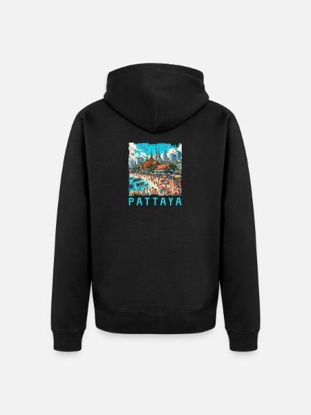 Pattaya Thailand beach design - Unisex Premium Organic Zip Hoodie - black