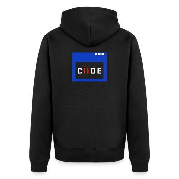 Coder Geld Verdienen Angestellter Arbeit Erfolg - Unisex Premium Bio Zip Hoodie - Schwarz - Hinten - Nico (187cm)
