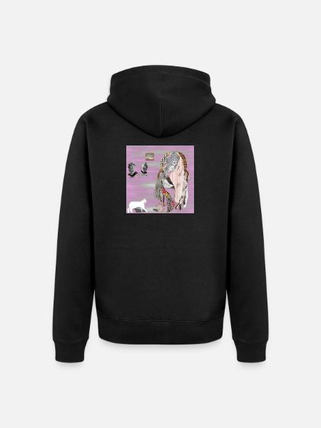 Chaise de Reflections Glitched - Veste à capuche bio Premium Unisexe - noir