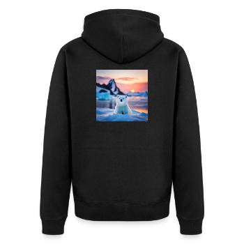 Ourson sur la Banquise - Veste à capuche bio Premium Unisexe - noir - Dos - Nico (187cm)