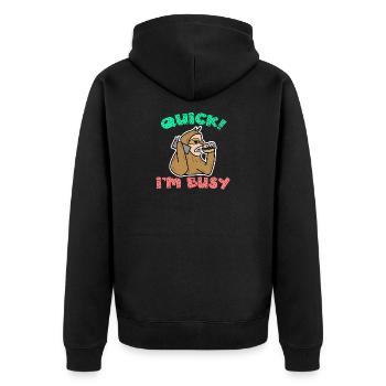 Relax Funny Statement I Don't Care Attitude - Unisex Premium Organic Zip Hoodie - black - Back - Nico (187cm)