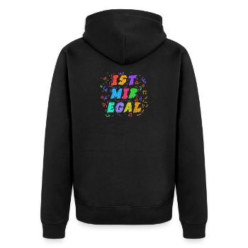 Ist Mir Egal Statement Gleichgültig Haltung - Unisex Premium Bio Zip Hoodie - Schwarz - Hinten - Nico (187cm)
