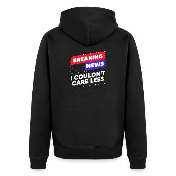 Anyway, cool saying, I don't care about attitude, relax - Unisex Premium Organic Zip Hoodie - black - Back - Nico (187cm)