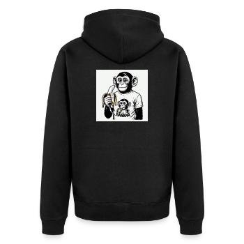 Un singe et sa banane - Veste à capuche bio Premium Unisexe - noir - Dos - Nico (187cm)