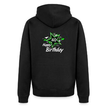 40.Anniversaire, 40 Joyeux anniversaire Étoile 40 (25) - Veste à capuche bio Premium Unisexe - noir - Dos - Nico (187cm)
