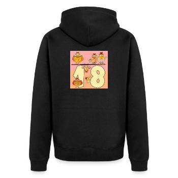 Poules de dix-huit ans - 18e anniversaire - Veste à capuche bio Premium Unisexe - noir - Dos - Nico (187cm)