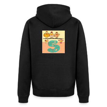 5. Children's Birthday Party - Chicken Coop Chickens - Unisex Premium Organic Zip Hoodie - black - Back - Nico (187cm)