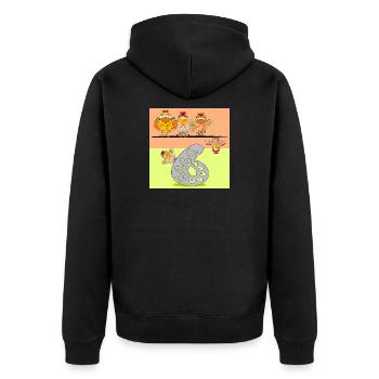 6th Birthday - Six-Year-Old - Chicken Coop - Unisex Premium Organic Zip Hoodie - black - Back - Nico (187cm)